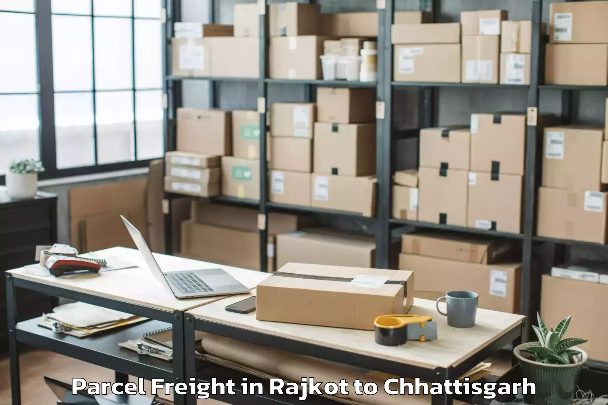 Book Rajkot to Bilaspur Parcel Freight